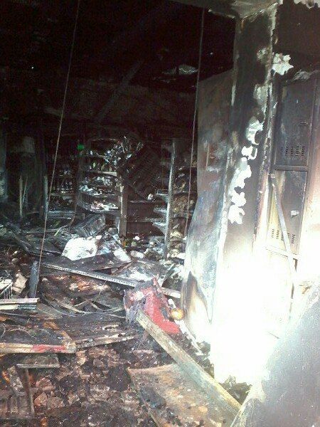 Так магазин выглядит после пожара. Фото: соцсети