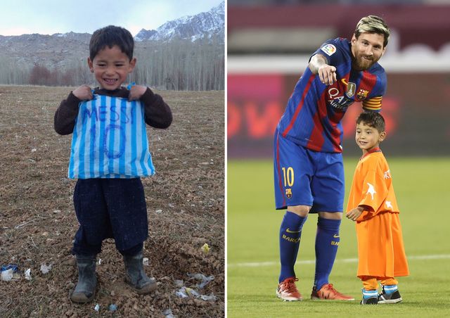 29 січня 2016 року. Маленький фанат і Ліонель Мессі. П'ятирічний Муртаза Ахмаді живе в афганській провінції Газні. Фото: AFP