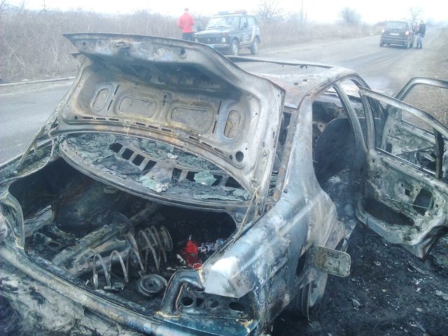 Авто сгорело полностью. Фото: ГСЧС