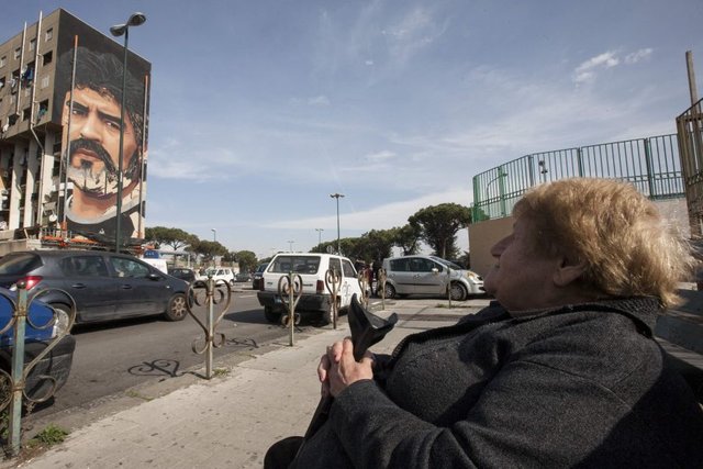 Мурал с Диего Марадоной в Неаполе. Фото AFP
