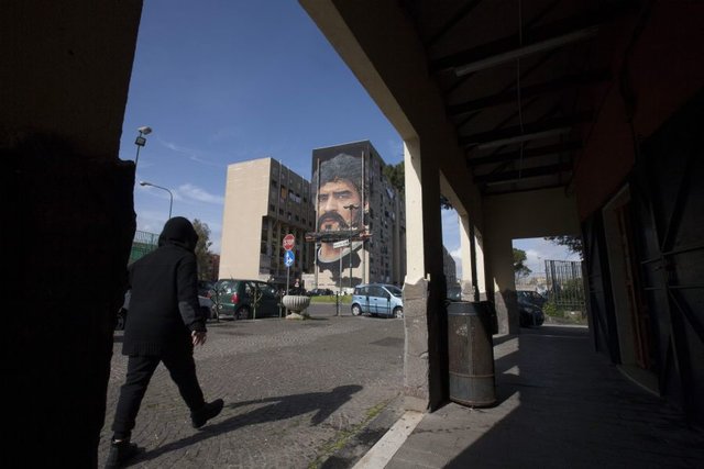 <p>Мурал з Дієго Марадоною в Неаполі. Фото AFP</p>