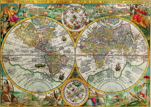 Карта мира 1594 г. Все южное полушарие — терра инкогнита, фото А.Яремчука