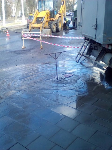 <p>"Потоп" в центрі Львова. Фото: соцмережі</p>