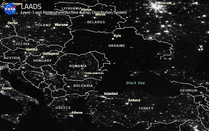 Как выглядит Украина во время военных действий ночью - фото со спутника - Сегодня